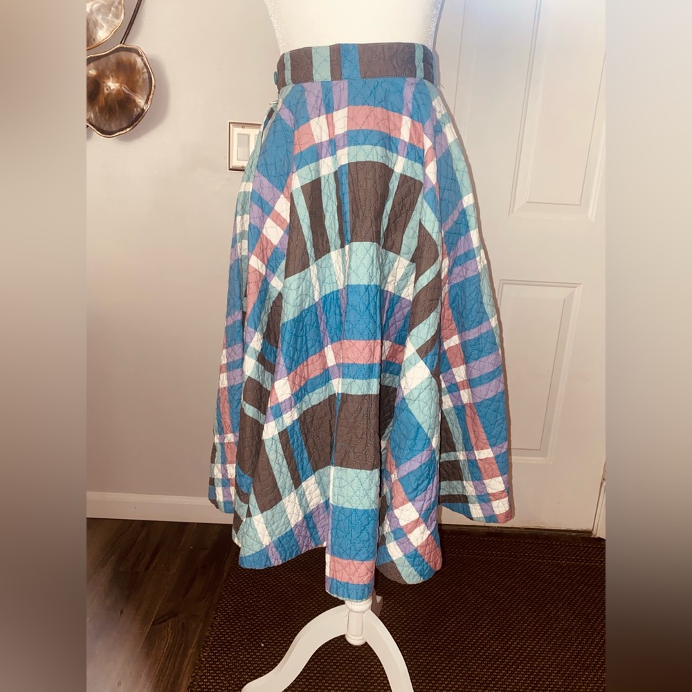 1960s handmade quilted skirt